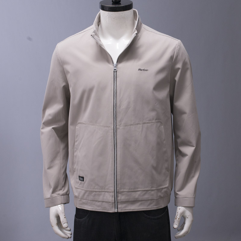 拉链夹克衫春秋季中青年浅色外套