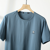 品牌撤柜男士 透气吸汗短袖 套头T恤衫 94%弹力丝光棉 夏季 薄款 汗衫