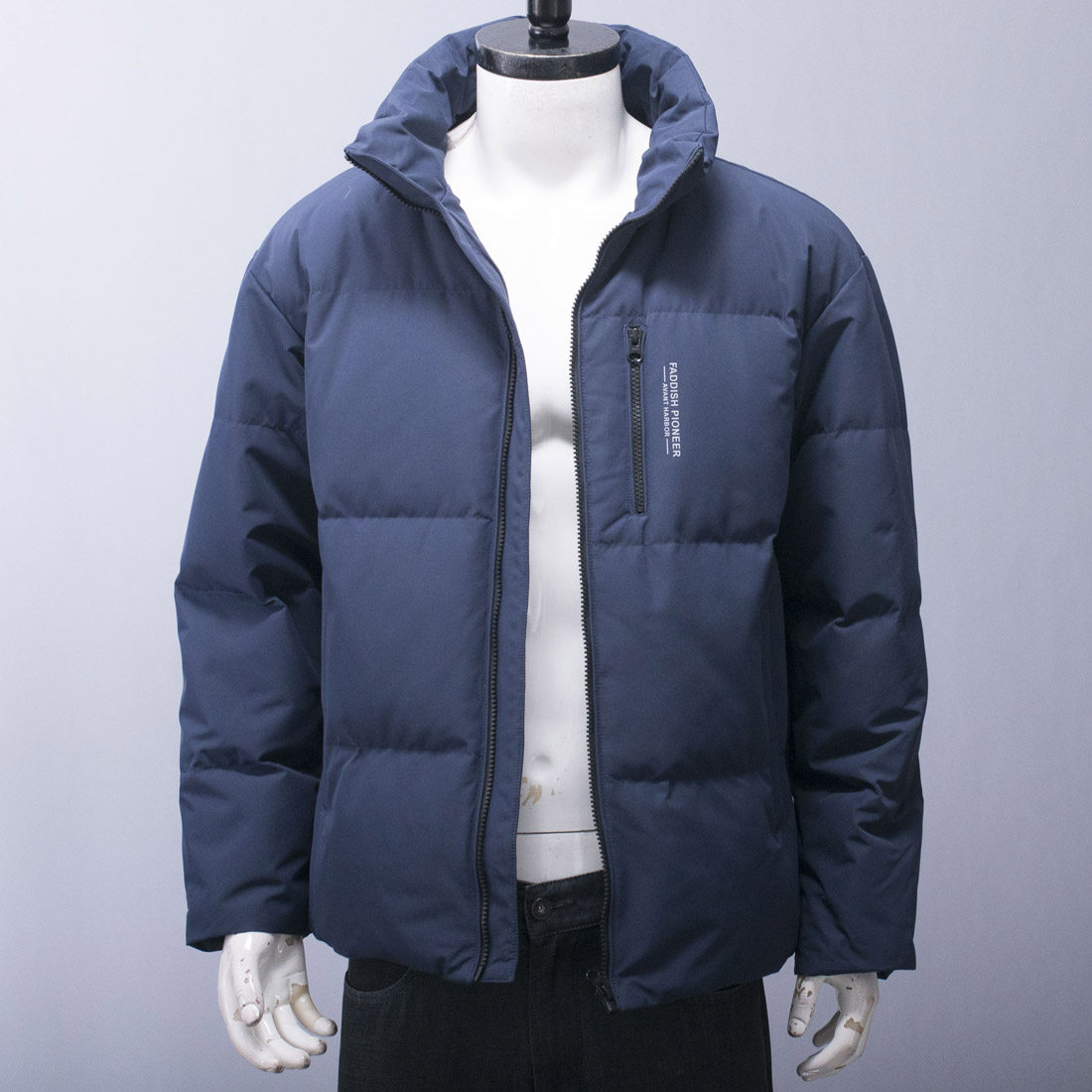 一线品牌撤柜男士立领深蓝色羽绒服冬季保暖防风鸭绒冬装商务外套,男装,羽绒服,淘宝优惠券,粉丝福利购,淘宝优惠卷