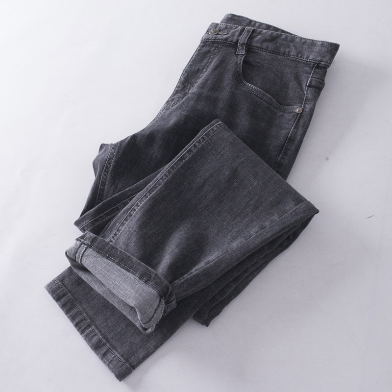 黑灰色水洗牛仔裤时尚弹力男裤子