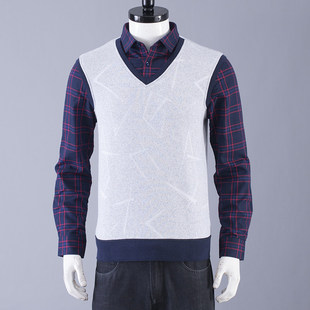 特价 领卫衣男装 只有165 加绒加厚假两件品牌尾货衬衫 打底 170 断码