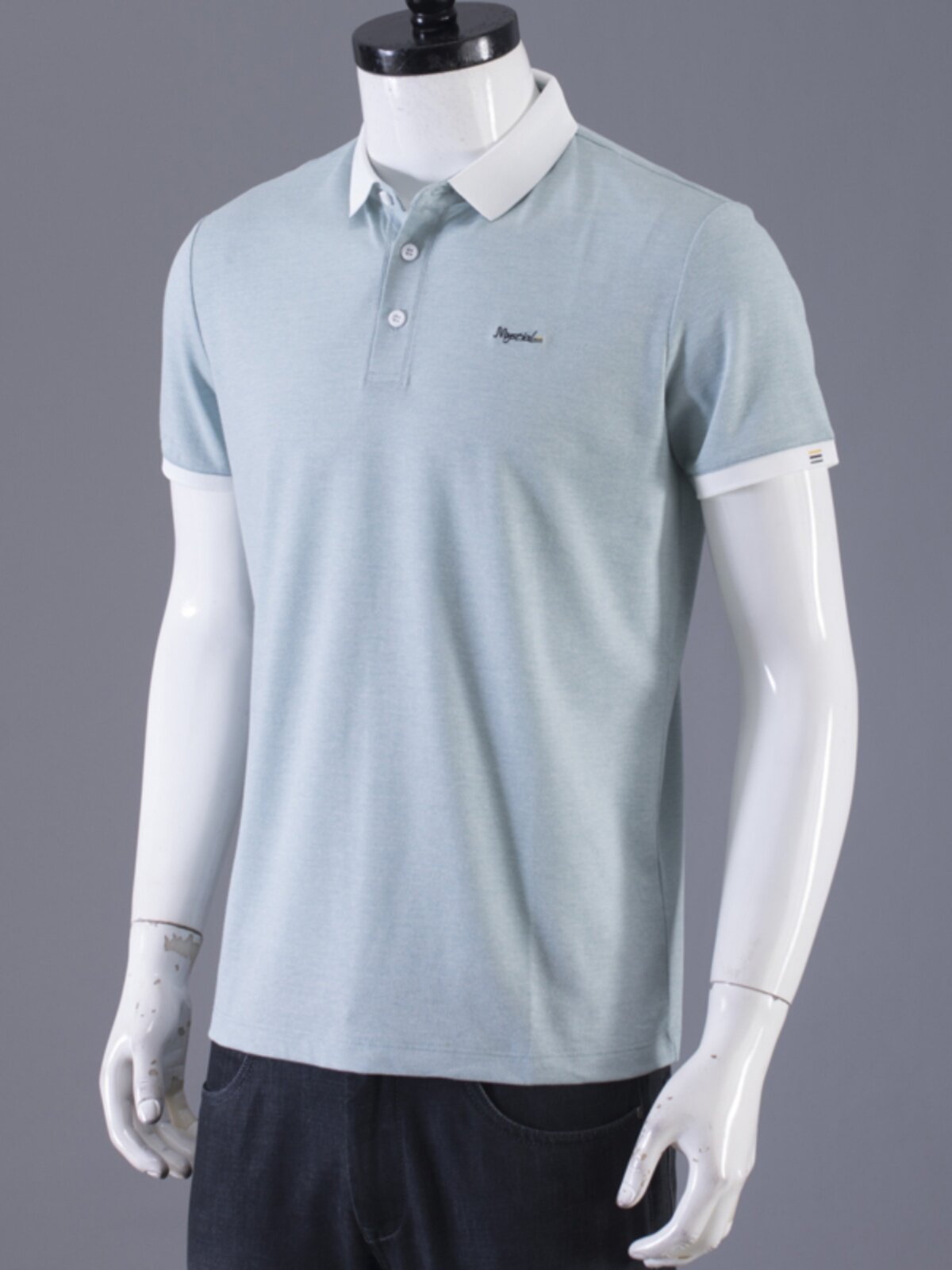 TENCEL BLEND MENS T-SHIRT SHORT SLEEVE POLO SHIRT SUMMER THIN LAPEL BUSINESS CASUAL TOP MENS T-T-SHIRT