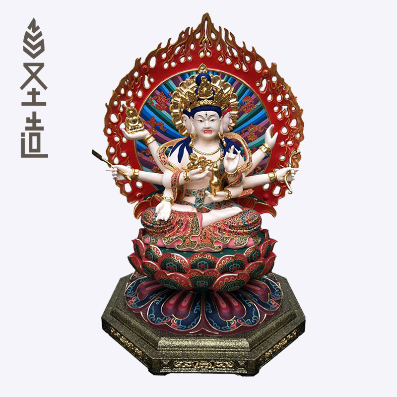 尊胜佛母摆件除魔金刚木雕佛像实木家居定制厂家 圣造