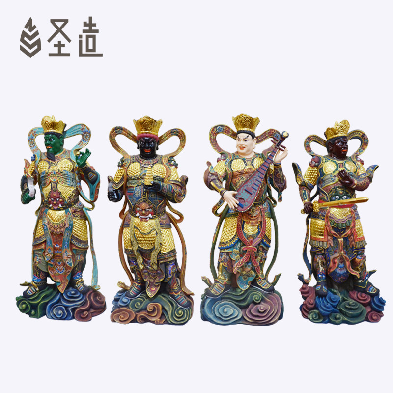 四大金刚木雕寺院四大天王护法增长持国多闻广目天王 圣造