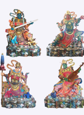 木雕四大天王护法天神大型四大金刚持国增长广目多闻天王圣造