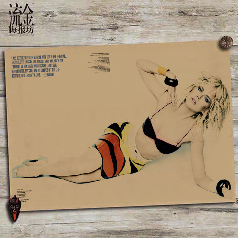 妮可基德曼海报复古文艺牛皮纸贴酒吧咖啡馆装饰画挂画壁画画芯