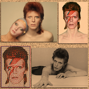 饰画芯 酒吧宿舍装 David Bowie大卫鲍伊摇滚乐队复古牛皮纸海报画