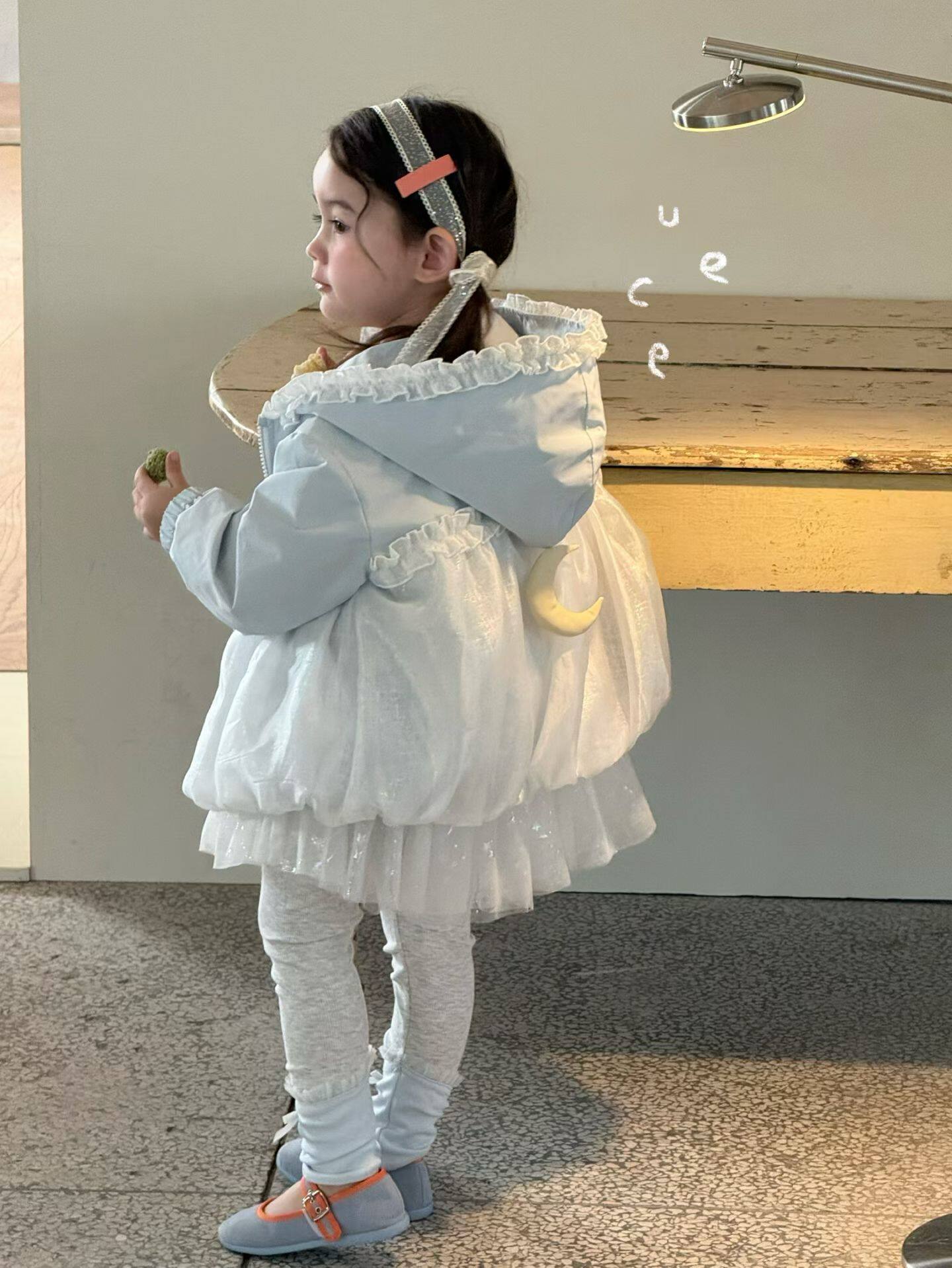 釉兮&middot;26春装新款女童可爱连帽风衣甜美公主休闲外套2155