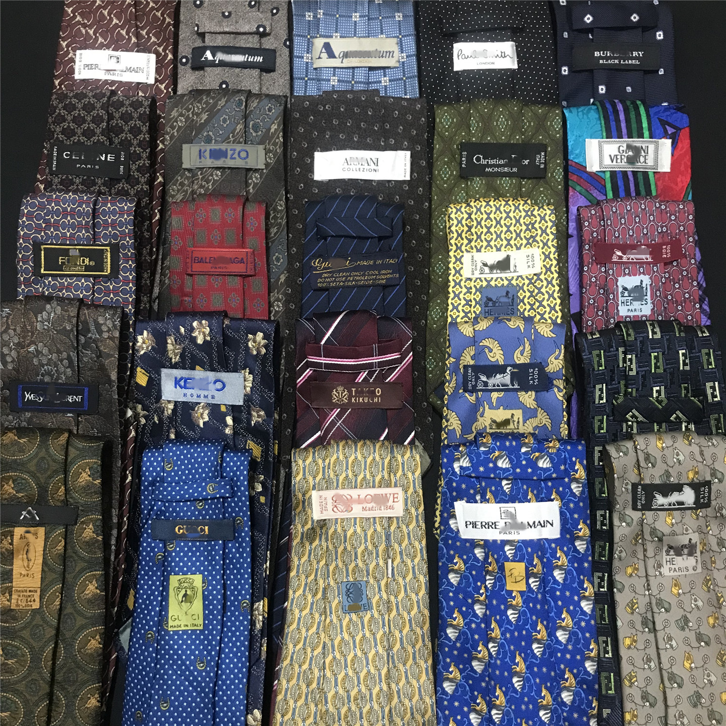 中古领带vintage古着孤品复古奢侈牌牌巴洛克印花油画高端真丝Y48