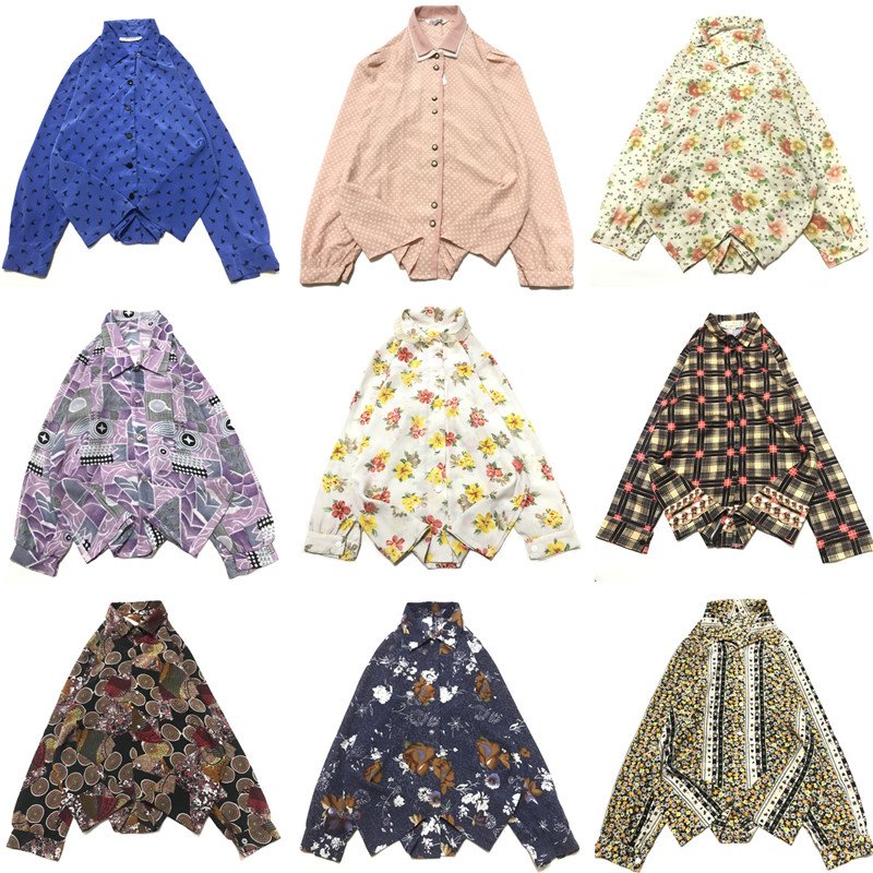 vintage古着复古长袖碎花衬衫