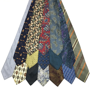 vintage古着孤品日系意产中古奢侈牌牌巴洛克刺绣印花真丝领带G39