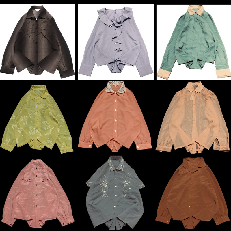 vintage古着刺绣雪纺小清新宽松