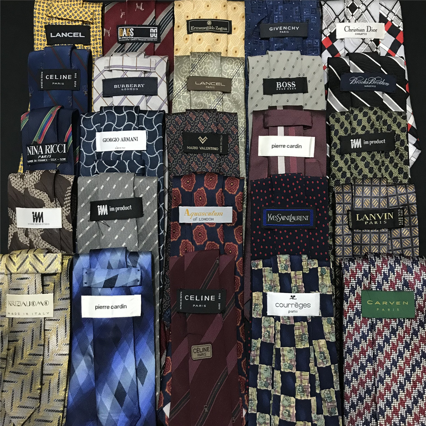 vintage古着中古孤品奢侈牌牌复古休闲商务西装男女真丝领带Y58