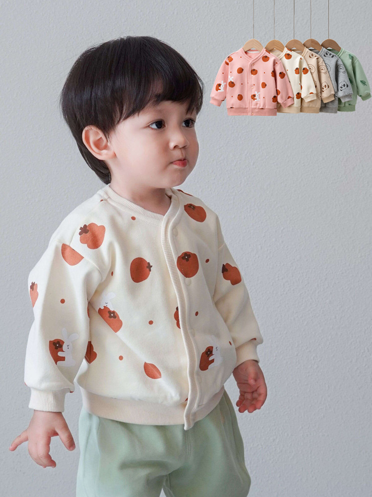 봄 가을 남아 여아용 코트 카툰 상의 아동 맨투맨 외출복 용 면 가디건 1 3