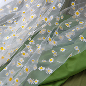 小雏菊透明蕾丝纱网纱 仙女风摆拍照背景布布料 春天搭配布置桌布