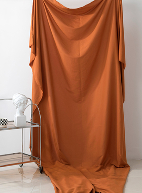 2.45米大宽幅南瓜色暖色系背景布 直播视频拍照自拍 场景布置装饰