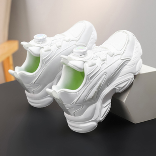 南尉盾男童鞋春秋季2025儿童运动网鞋男孩白色跑步鞋透气网面白鞋