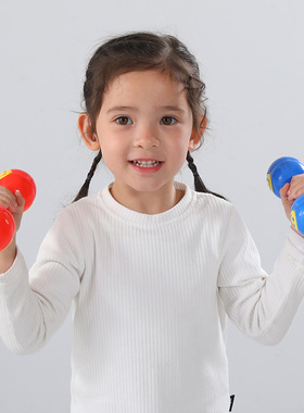 塑料笑脸红黄色哑铃双头沙锤摇铃小班摇铃幼儿园体操排练幼儿器械