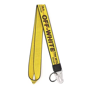 钥匙环钥匙扣工牌扣挂绳挂脖手机 White工装 新款 真尼龙钥匙扣Off