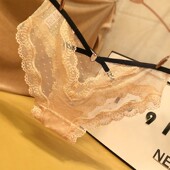 性感蕾丝女士内裤 饰 镂空爱心扣装 轻薄透视圆点低腰无痕三角裤 时尚