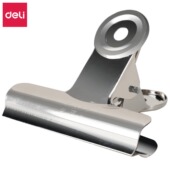 6个装 圆形铁票夹 金属不锈钢 报刊资料整理夹子 得力9522