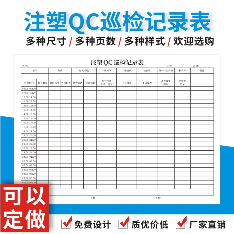 注塑QC巡检记录表车间生产日报