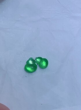 缅甸天然A货翡翠玻璃种起荧光绿葫芦可镶嵌戒指吊坠手链无纹裂