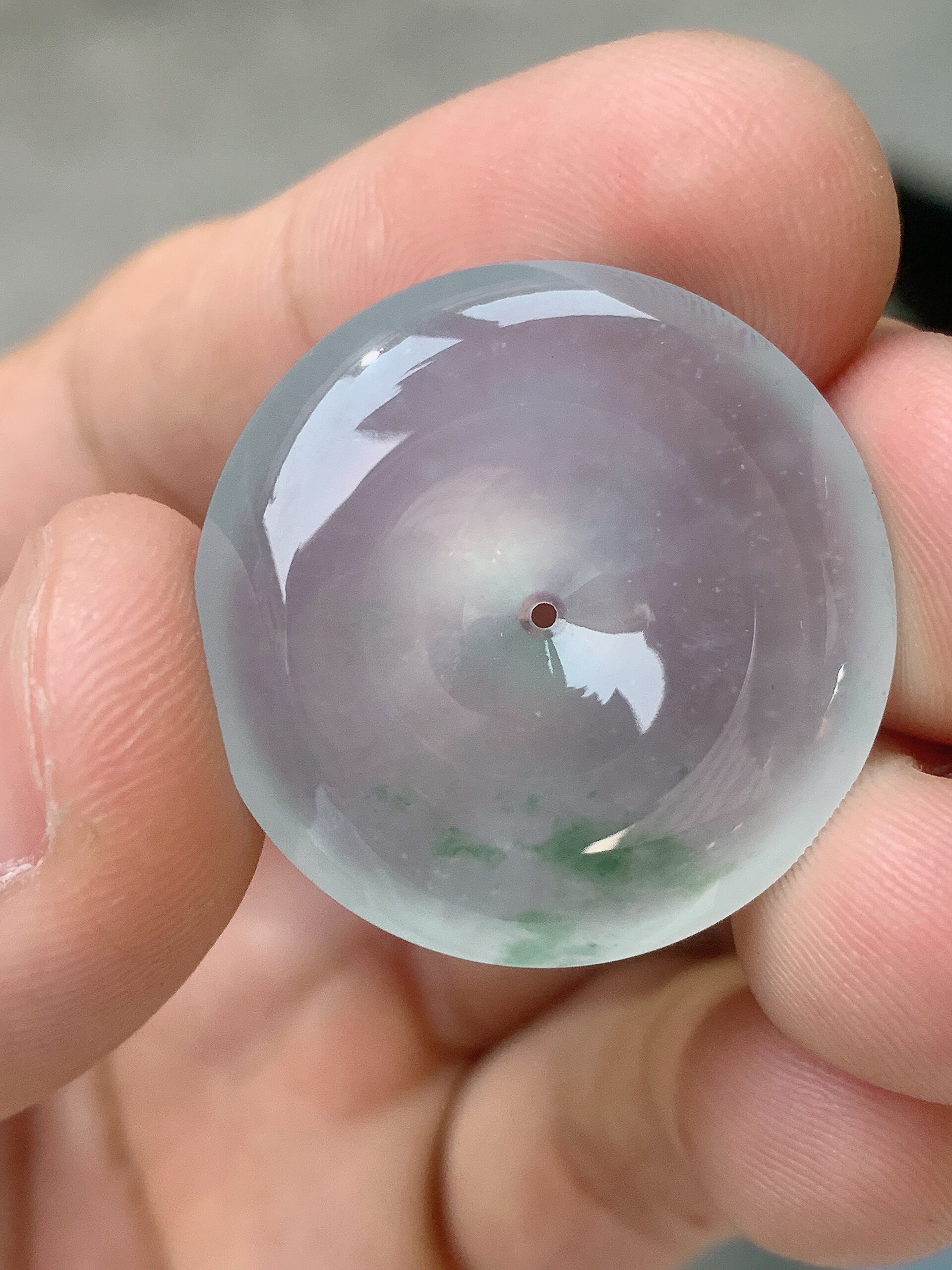 天然A货翡翠冰种飘花平安扣可镶嵌吊坠肉质细腻灵动尺寸28.5-6mm