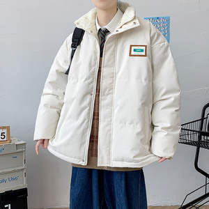 灯芯绒棉衣男士冬季新款港风棉袄厚外套宽松潮牌面包服MY288,黑色吊带碎花裙搭配春天图片
