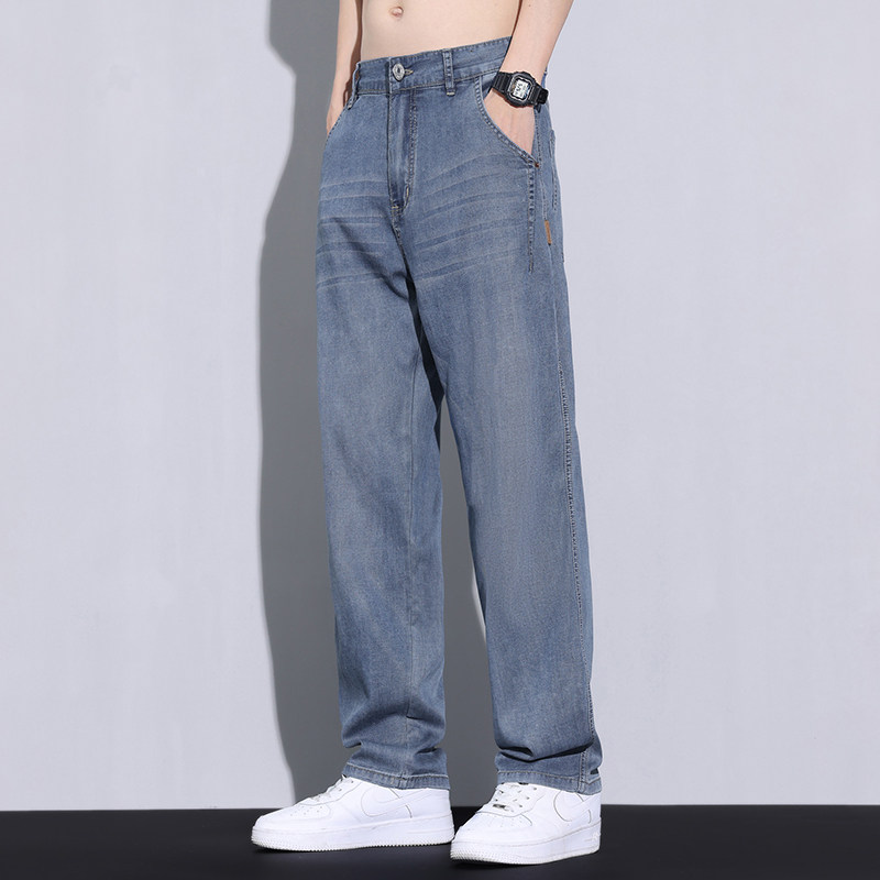 高品质天丝薄款牛仔裤男休闲韩版秋季凉感垂坠感阔腿裤子K797-P52,男装休闲裤,星座610（原A335）