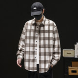 美式潮流格子长袖衬衫2025秋季外套街头百搭休闲衬衣Q5570-特P42，男装衬衫，星座610（原A335）