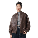 2025新款机车服pu皮夹克男女宽松潮流美式飞行员外套JS5619-P90，男装夹克，星座610（原A335）