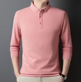 男士长袖t恤上衣服翻领polo衫爸爸装秋季新款打底衫PL5588-特P30，男装T恤，星座610（原A335）