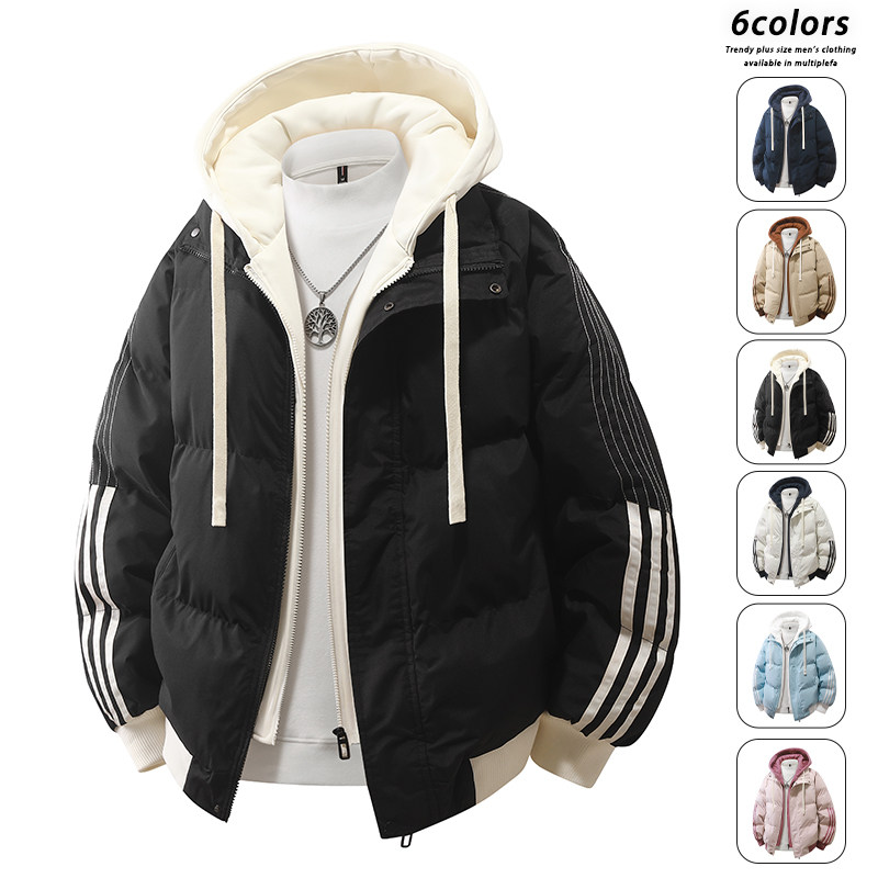 假两件棉服男士冬季宽松加厚保暖棉衣外套连帽棉袄MY0777-P82,男装棉衣,星座610（原A335）