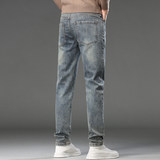 牛仔裤男款2025秋冬新款时尚潮牌修身弹力小脚高端直筒裤K878-P50，男装牛仔裤，星座610（原A335）