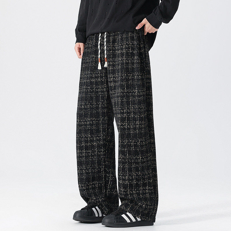 美式复古高街2025款格子休闲裤男同款秋冬季宽松款H808-P45，男装休闲裤，星座610（原A335）
