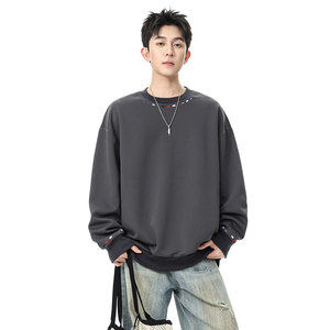 美式重磅圆领卫衣男士秋季2025新款宽松休闲套头上衣Q5572-P40，男装卫衣，星座610（原A335）