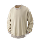 潮牌美式字母刺绣圆领卫衣男复古宽松重磅百搭套头上衣Q5572-P40，男装卫衣，星座610（原A335）