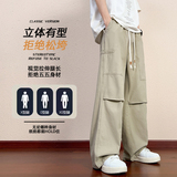 纯棉休闲裤男春夏美式潮牌伐木工装裤宽松直筒伞兵裤K2715-P50，男装休闲裤，星座610（原A335）