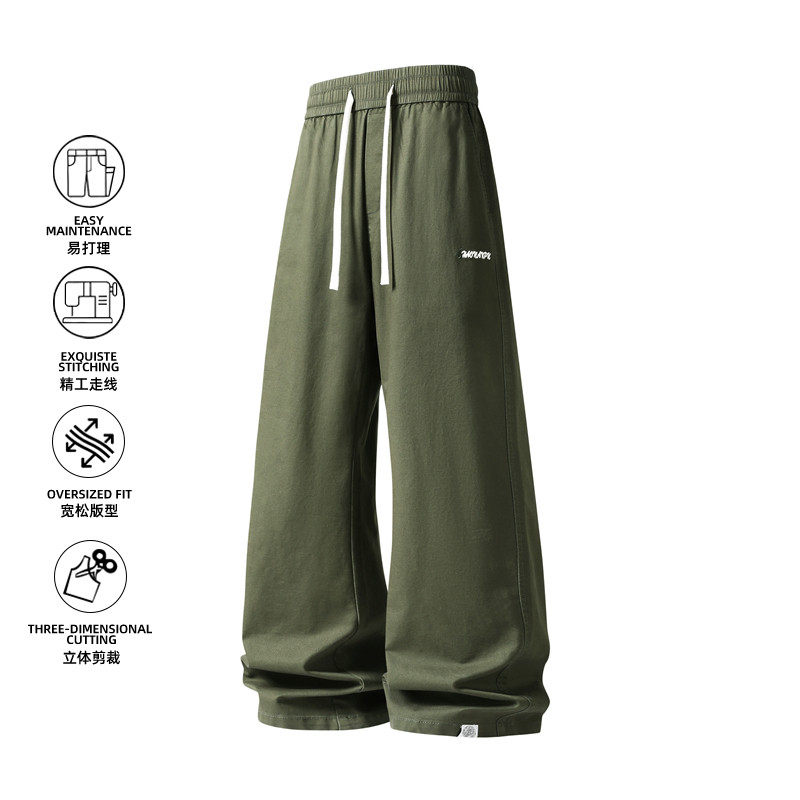 纯棉直筒休闲裤春季男款简约宽松户外百搭潮流休闲长裤Z9992-P48，男装休闲裤，星座610（原A335）