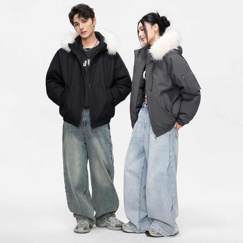 美式毛领连帽棉服男款2025冬季加厚保暖棉衣外套MY2525-P100,男装棉衣,星座610（原A335）