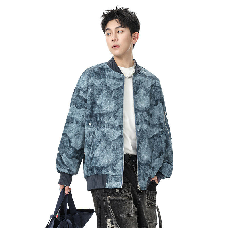 美式复古男士外套2025新款秋季休闲夹克立领男装大码Q5557-P68，男装夹克，星座610（原A335）