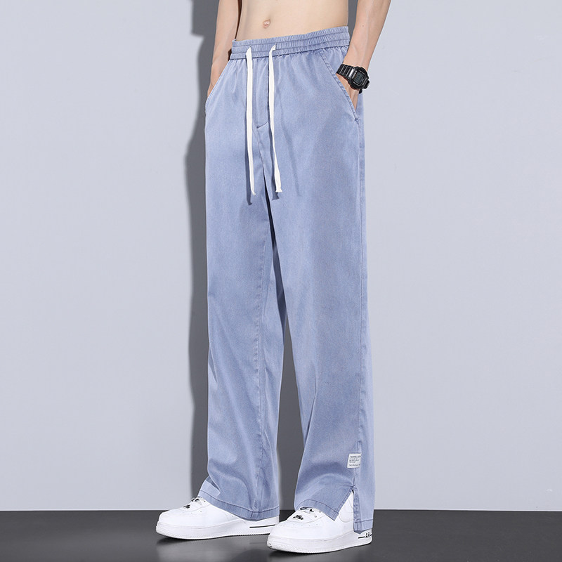 夏季天丝牛仔裤男透气凉感时尚休闲阔腿拖地长裤子K1167-P45,男装休闲裤,星座610（原A335）