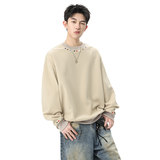 美式重磅圆领卫衣男士秋季2025新款宽松休闲套头上衣Q5572-P40，男装卫衣，星座610（原A335）