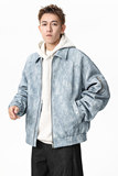 男2025新款仿牛仔夹克宽松潮流翻领休闲痞帅复古外套Q5559-P75，男装夹克，星座610（原A335）