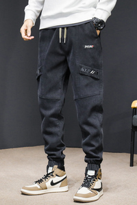 2022年秋季男士牛仔裤青春时尚韩版潮牌工装哈伦裤