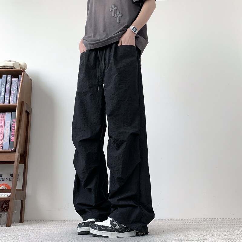 夏季新款机能防水褶皱冲锋裤子男士宽松百搭休闲伞兵裤K2705-P40,男装休闲裤,星座610（原A335）