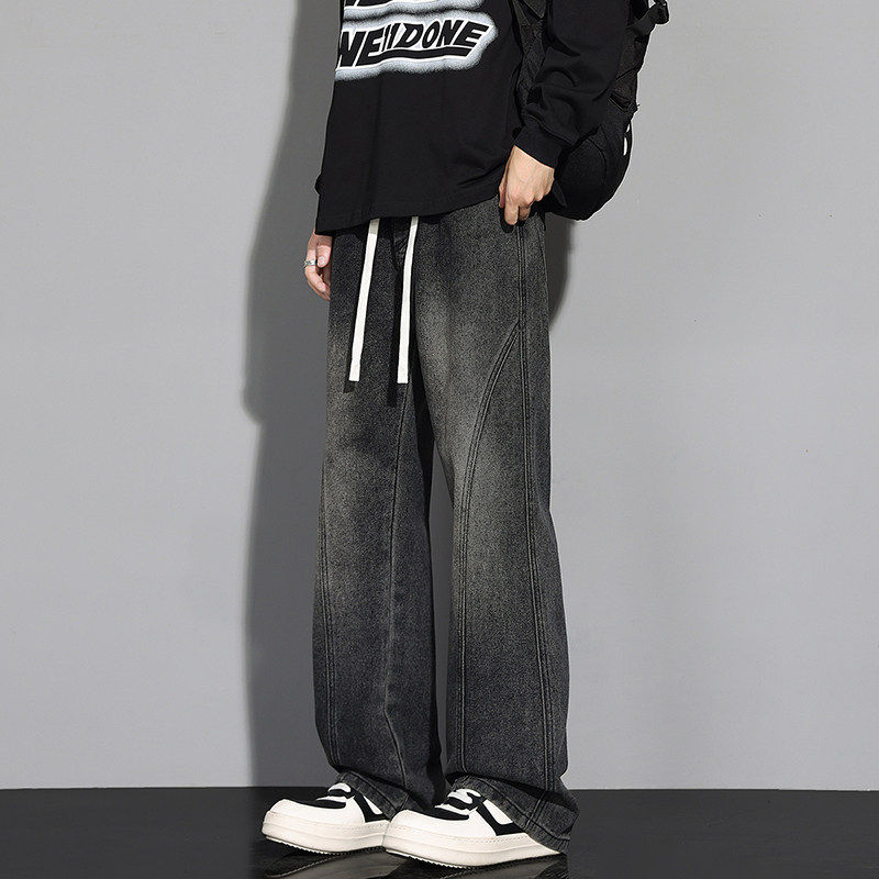 美式高街水洗微喇牛仔裤男士秋季新款宽松直筒休闲裤子L25-P45，男装牛仔裤，星座610（原A335）