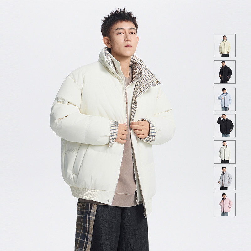 假两件棉衣男士冬季2025新款加厚面包服格子立领棉服MY2515-P85,男装棉衣,星座610（原A335）