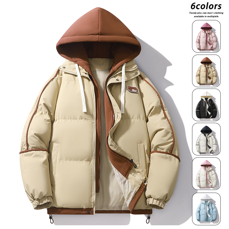 冬季新款棉衣外套男女百搭休闲假两件连帽面包棉服潮MY0888-P82，男装棉衣，星座610（原A335）